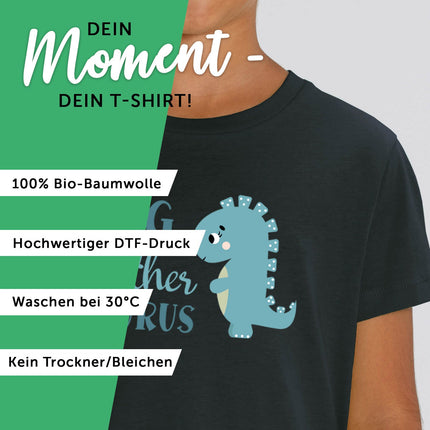 SEO. Bedrucktes T-Shirt für Kinder - Little Brother Saurus - Weiß Linkreich