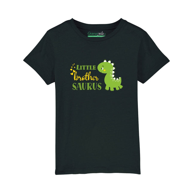 SEO. Bedrucktes T-Shirt für Kinder - Little Brother Saurus - Schwarz Linkreich