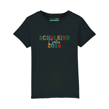 SEO. Bedrucktes T-Shirt für Kinder - Schulkind Kreide - Intensiv Linkreich