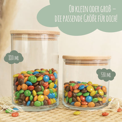 SEO. Bedrucktes Vorratsglas mit Holzdeckel - Danke für die kunterbunte Zeit V2 - Klein Linkreich