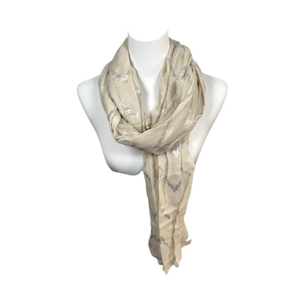 Sommer Damen Schal » Zick Zack Muster » leichter Sommerschal 180 x 70 cm » Halstuch mit glänzendem Zickzack Aufdruck » Damenschal weich & dünn
