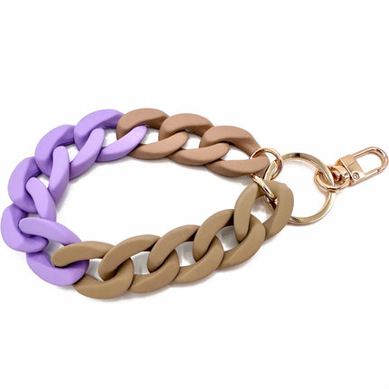 Schlüsselanhänger mit Karabiner "RUBBER EDITION" Beige/Lila