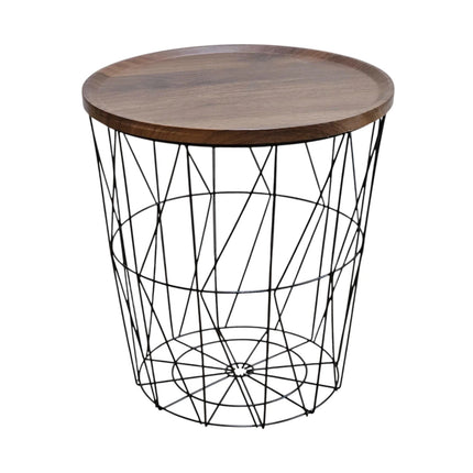 Beistelltisch Couchtisch Stauraumtisch Metalltisch mit Holzplatte Nussbaum schwarz 37x39 (Beistelltisch) kaufen bei Linkreich – Jetzt entdecken!