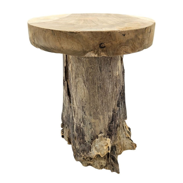 Beistelltisch Teakholz Tisch Natur rund Dekotisch Pflanzentisch Braun Holz Ø25cm (Beistelltisch) kaufen bei Linkreich – Jetzt entdecken!