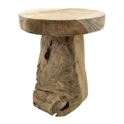Beistelltisch Teakholz Tisch Natur rund Dekotisch Pflanzentisch Braun Holz Ø25cm (Beistelltisch) kaufen bei Linkreich – Jetzt entdecken!