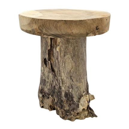 Beistelltisch Teakholz Tisch Natur rund Dekotisch Pflanzentisch Braun Holz Ø25cm (Beistelltisch) kaufen bei Linkreich – Jetzt entdecken!