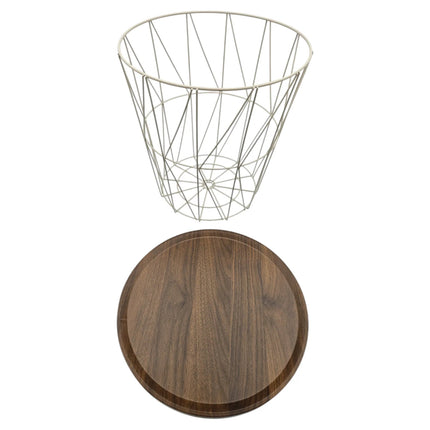 Beistelltisch warmes grau Nussbaum Rund Couchtisch 37x40 cm Metall Holz (Beistelltisch) kaufen bei Linkreich – Jetzt entdecken!