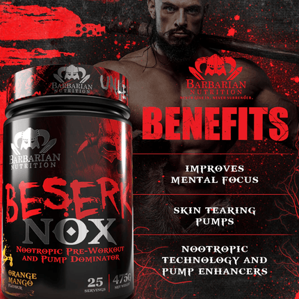 SEO. Beserk NOX Pumpe - Barbarian Nutrition - Orange Mango Linkreich