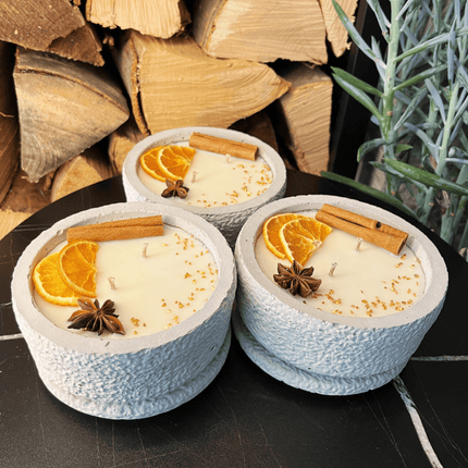 Betonkerzen - Set 3x Betongrau "Grey Cinnamon" (Duftkerze) kaufen bei Linkreich – Jetzt entdecken!