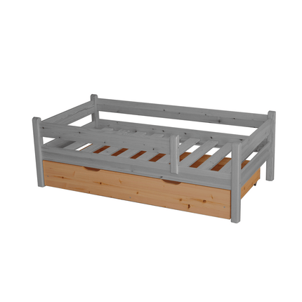 SEO. Bettkasten Kinderbett 80x160cm aus Kiefer Massivholz | 100% Bio | Naturholz - Natur Linkreich