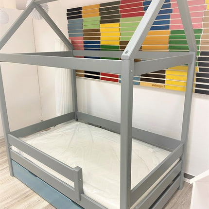 SEO. Bettkasten Solis Kinderbett - Hausbett | Massivholz | Naturholz | 100% Bio - Bett - Natur Linkreich