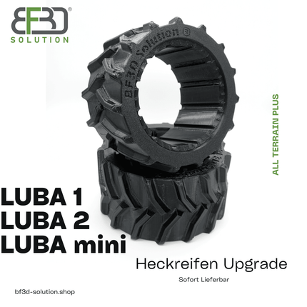 SEO. BF3D Heckreifen für Mammotion ® Luba 2 und mini AWD Gummiprofil All Terrain Plus Reifen - Linkreich