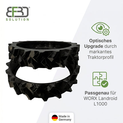 SEO. BF3D Radprofil für WORX ® L1000 (WR147E) Landroid Gummi All Terrain FLEXIBEL - Linkreich