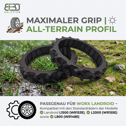 SEO. BF3D Radprofil für WORX ® L1500 L2000 L800 Landroid Gummi All Terrain FLEXIBEL - Linkreich