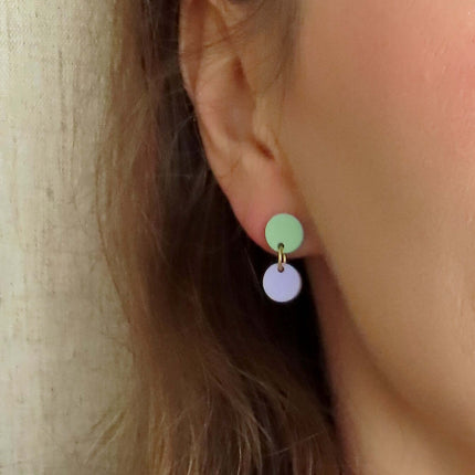 Dotty Acryl Ohrringe in rosa neonorange