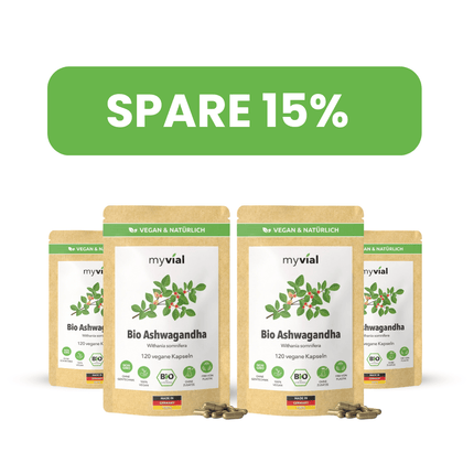 SEO. Bio Ashwagandha Kapseln - 4er Pack - 15% Rabatt Linkreich