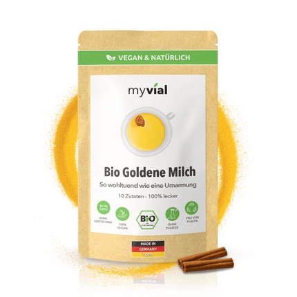 SEO. Bio Goldene Milch Latte mit 10 ayurvedischen Superfoods - Einzeln Linkreich