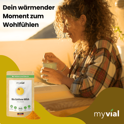 SEO. Bio Goldene Milch Latte mit 10 ayurvedischen Superfoods - Einzeln Linkreich