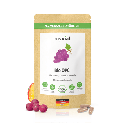 SEO. Bio OPC Kapseln – Mit Traubenkern, Aroniapulver & Vitamin C - Einzeln Linkreich