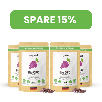 SEO. Bio OPC Kapseln – Mit Traubenkern, Aroniapulver & Vitamin C - 4er Pack - 15% Rabatt Linkreich