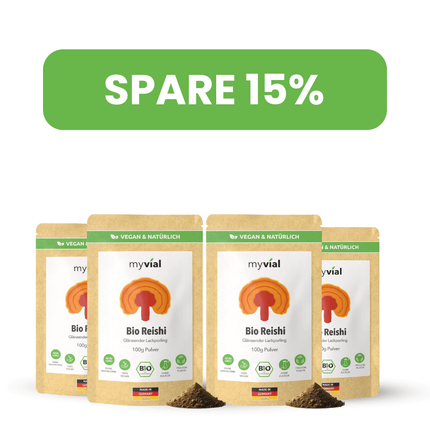 SEO. Bio Reishi Pulver - 4er Pack - 15% Rabatt Linkreich