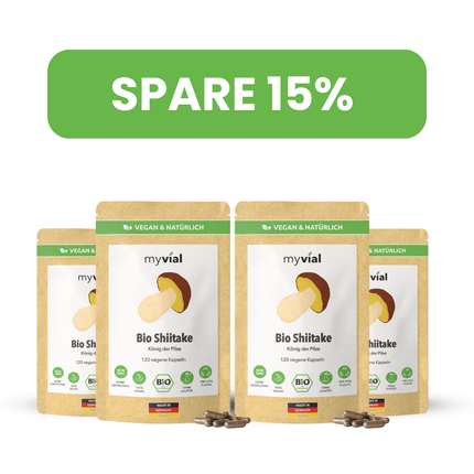SEO. Bio Shiitake Kapseln - 4er Pack - 15% Rabatt Linkreich