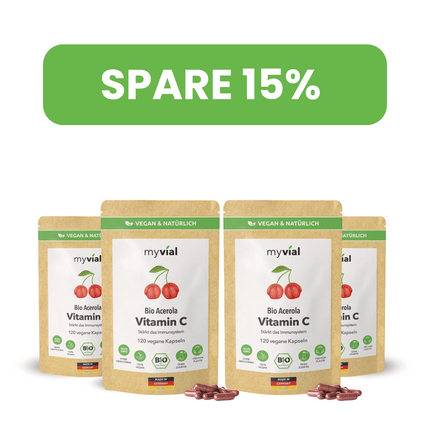 SEO. Bio Vitamin C Kapseln aus Acerola - 4er Pack - 15% Rabatt Linkreich