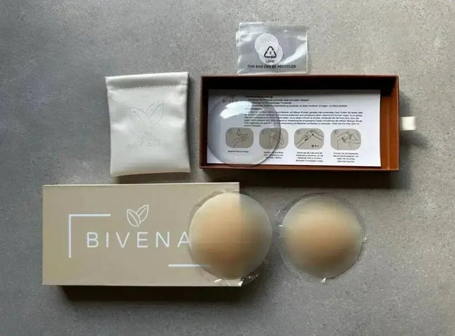 Bivena® Nippelpads – Wiederverwendbare Silikon-Cover, selbstklebend & unsichtbar, Ø 8 cm - Linkreich