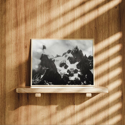 Black and White Needles of Chamonix Photography Print | Mountain Wall Art