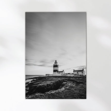 Hook Head Lighthouse Wall Art – Ireland Black & White Coastal Print