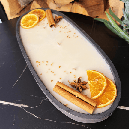 Black Edition - HANDGEMACHTE BETONKERZE "Black - Ship" - Stilvolle Sojawachskerze für Ihr Zuhause. Kerze mit Blütenverzierung und drei HOCHWERTIGEN Baumwolldochten (Duftkerze) kaufen bei Linkreich – Jetzt entdecken!