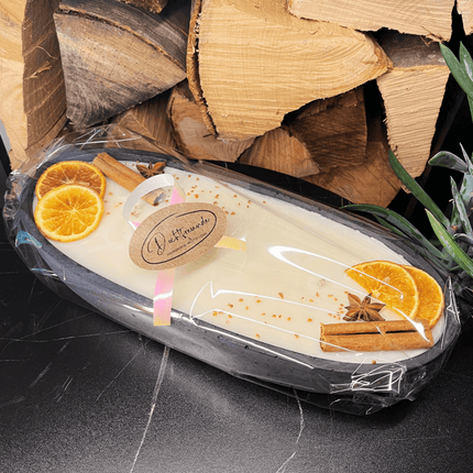 Black Edition - HANDGEMACHTE BETONKERZE "Black - Ship" - Stilvolle Sojawachskerze für Ihr Zuhause. Kerze mit Blütenverzierung und drei HOCHWERTIGEN Baumwolldochten (Duftkerze) kaufen bei Linkreich – Jetzt entdecken!