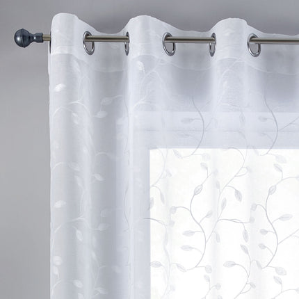 Gardine Ösen Schal  Vorhang POMPEI Relief Stickerei Transparent Raffhalter  10000178