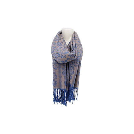 Damen Brokat Schal / Paisley Muster: Fransenschal seidig weich 175x70cm