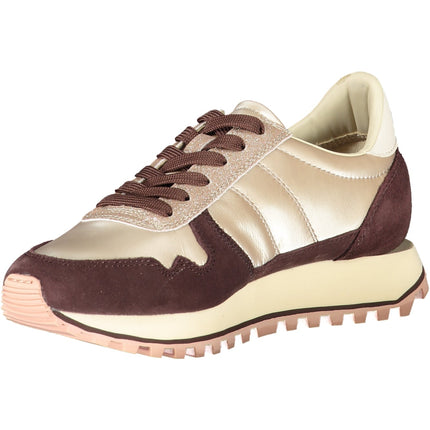 BLAUER Beige Damen Sportschuhe – Sneaker für Herbst/Winter mit weinroten Details