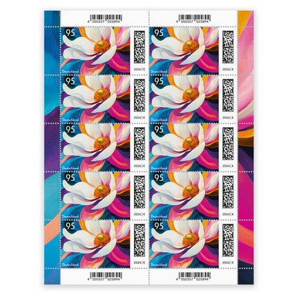 SEO. Blumengruß, Briefmarke zu 0,95 €, 10er - Bogen - Linkreich