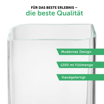 SEO. Blumenvase mit Gravur - Hand in Hand - Personalisiert mit Namen und Datum - Deko Vase als Geschenk - 20 x 11 cm Linkreich
