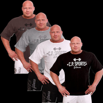 SEO. Bodybuilding T-Shirt / Fitness T-Shirt - Wafelmuster - C.P. Sports S20 - Schwarz Linkreich