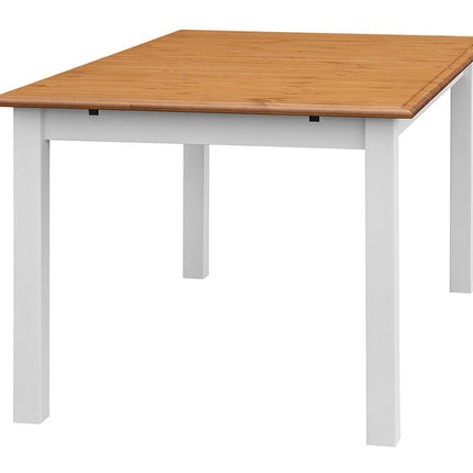 SEO. Bologna Elegante Massivholz Kiefer Esstisch ausziehbar 150/197cm | Farbe Weiß - Eiche - Linkreich