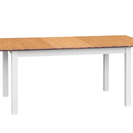SEO. Bologna Elegante Massivholz Kiefer Esstisch ausziehbar 150/197cm | Farbe Weiß - Eiche - Linkreich