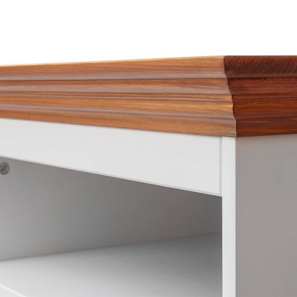 SEO. Bologna Elegante Massivholz Kiefer große TV - Schrank Kommode | Farbe Weiß - Eiche - Linkreich