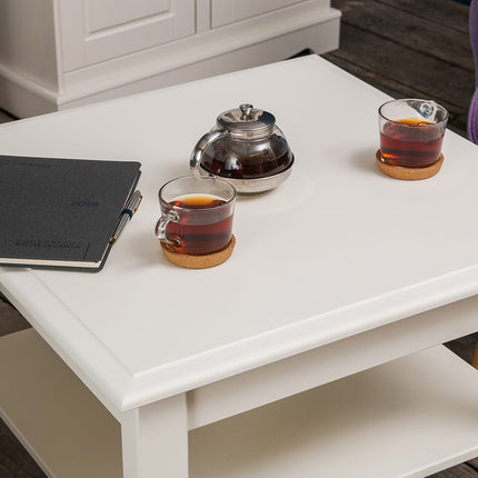 SEO. Bologna Elegante Massivholz Kiefer kleiner Couchtisch | Farbe Weiß - Linkreich