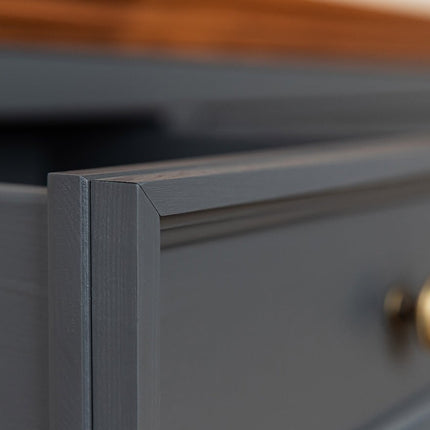 SEO. Bologna Elegante Massivholz Kiefer Kommode 3.3 | Farbe Graphit - Eiche - Linkreich