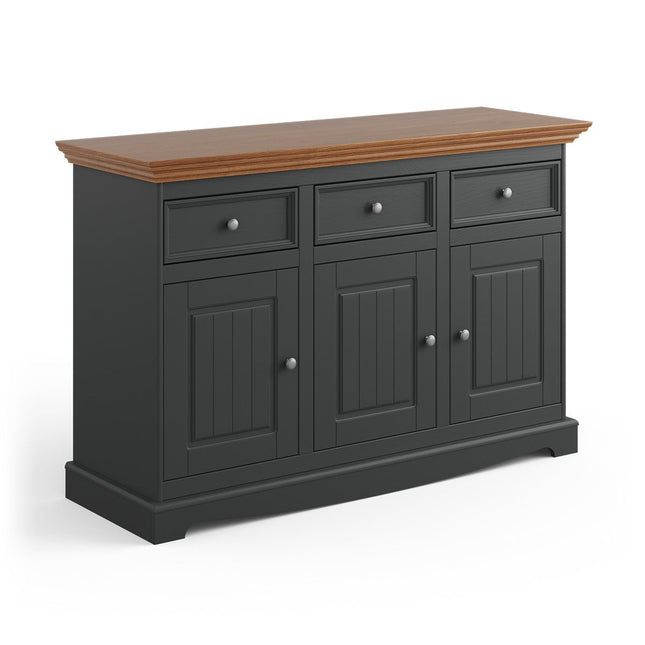 SEO. Bologna Elegante Massivholz Kiefer Kommode 3.3 | Farbe Graphit - Eiche - Linkreich