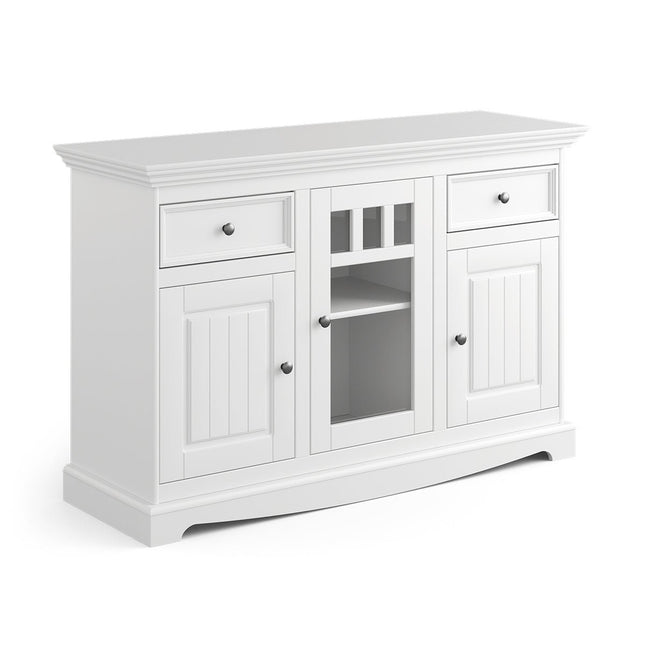 SEO. Bologna Elegante Massivholz Kiefer Kommode 3D | Farbe weiß - Linkreich