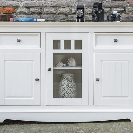 SEO. Bologna Elegante Massivholz Kiefer Kommode 3D | Farbe weiß - Linkreich
