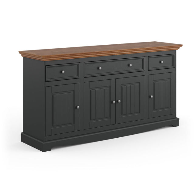 SEO. Bologna Elegante Massivholz Kiefer Kommode 4.3 | Farbe Graphit - Eiche - Linkreich