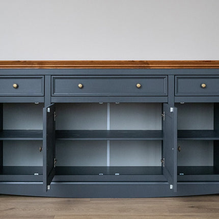 SEO. Bologna Elegante Massivholz Kiefer Kommode 4.3 | Farbe Graphit - Eiche - Linkreich
