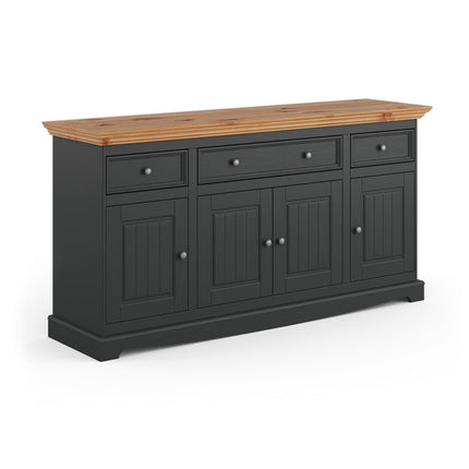 SEO. Bologna Elegante Massivholz Kiefer Kommode 4.3 | Farbe Graphit - Kiefer - Linkreich