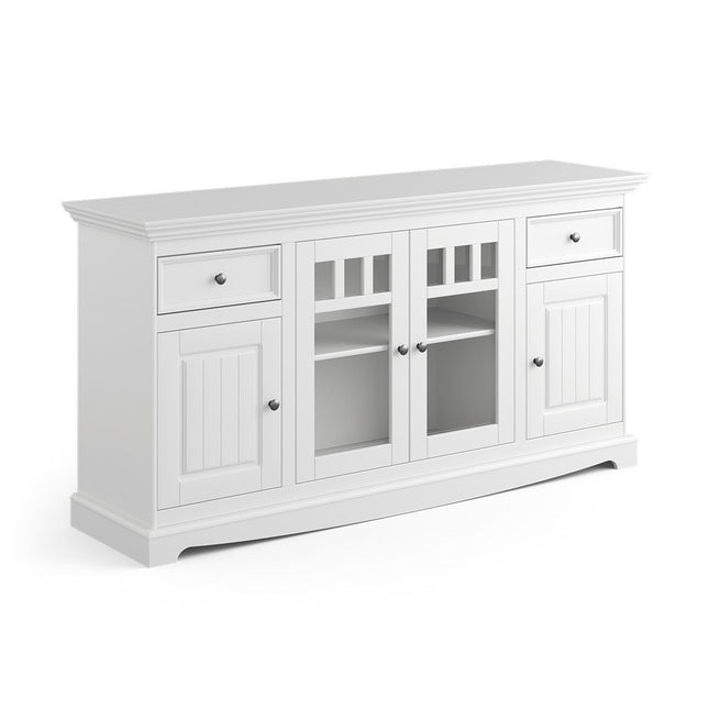 SEO. Bologna Elegante Massivholz Kiefer Kommode 4D | Farbe weiß - Linkreich
